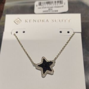 Kendra Scott Black Star Necklace with Gold Chain